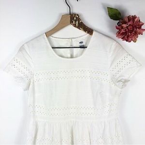 white Old Navy detailed eyelet lace dress
